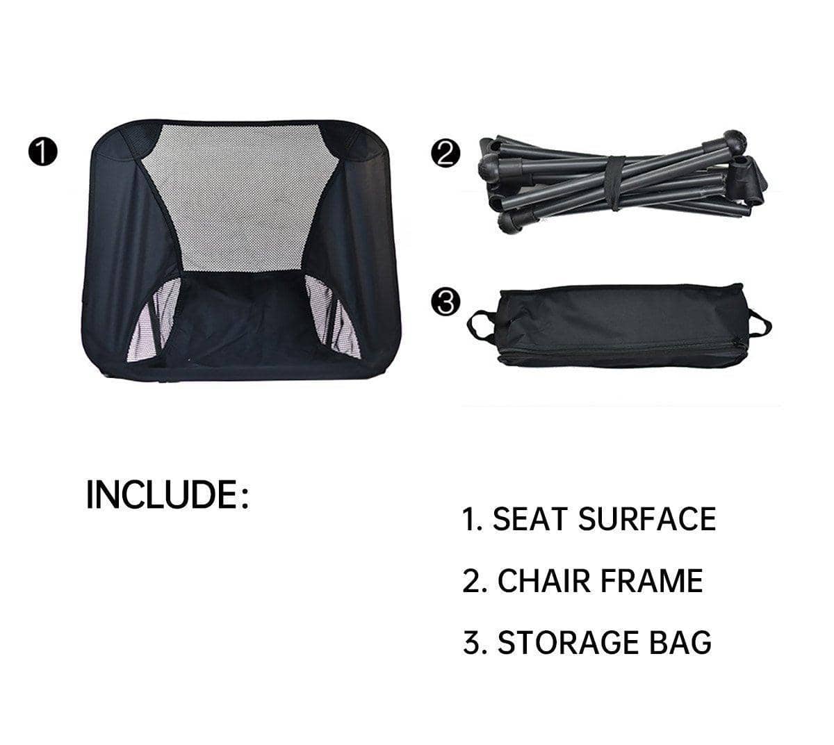 Lightweight Folding Camping Chair with High Back - Cream White - view 4