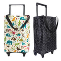 Lightweight Folding Shopping Trolley with Wheels and Retractable Tote Bag - White, Large (50 x 33 x 18 cm) - view 3