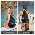 Lightweight Mesh Drawstring Backpack for Gym, Swimming and Beach - Black - view 5