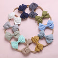 Linen Bow Headbands Soft Elastic 2 Pack - Beige White - view 6