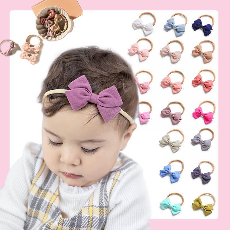 Linen Bow Headbands Soft Elastic 2 Pack - Ginger - view 2