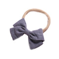 Linen Bow Headbands Soft Elastic 2 Pack - Grey