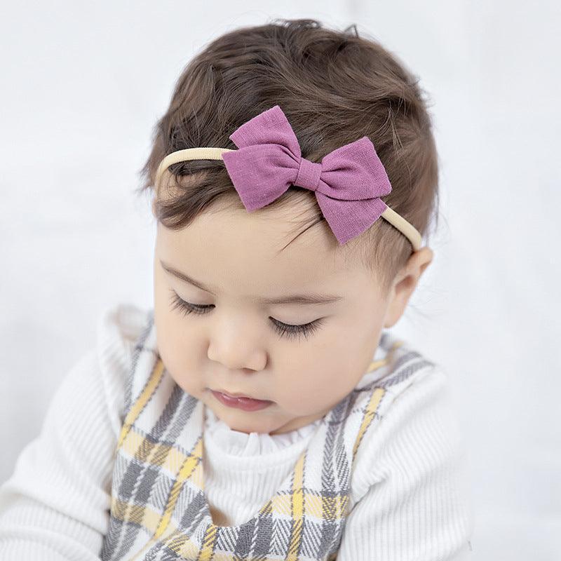 Linen Bow Headbands Soft Elastic 2 Pack - Light Green - view 5
