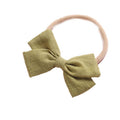 Linen Bow Headbands Soft Elastic 2 Pack - Sage