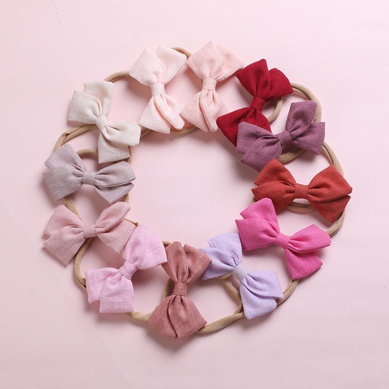Linen Bow Headbands Soft Elastic 2 Pack - Sage - view 4