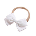 Linen Bow Headbands Soft Elastic 2 Pack - White
