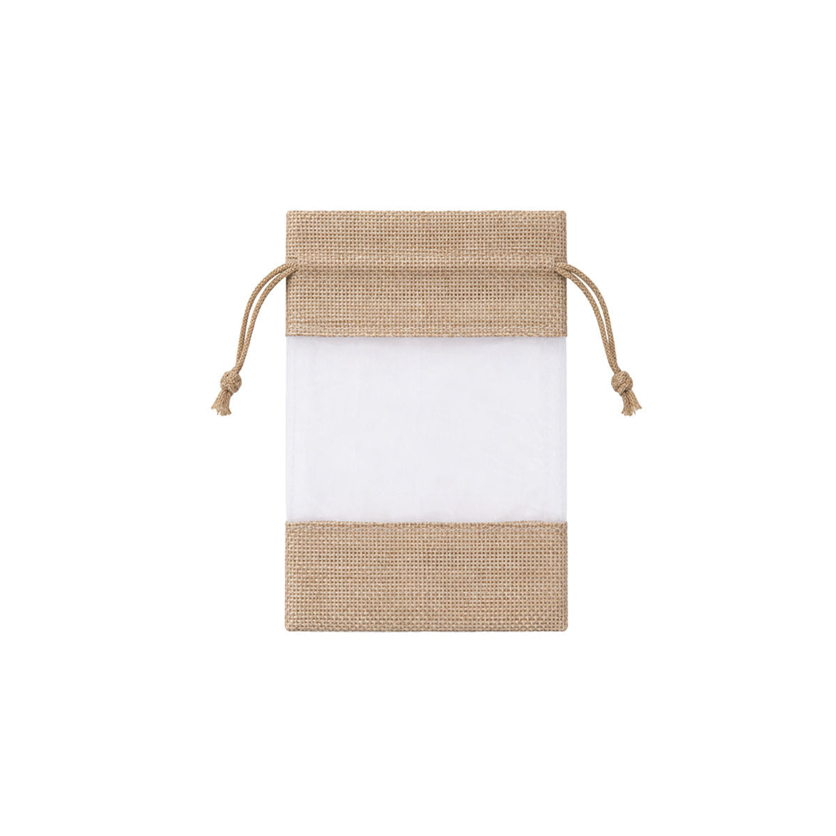 Linen Mesh Drawstring Bags 20 Pack - Small 10 x 15.5cm, Brown