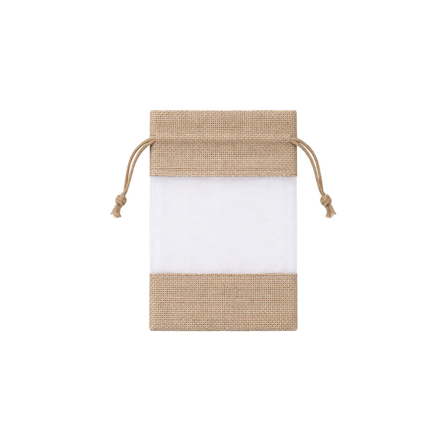 Linen Mesh Drawstring Bags 20 Pack - Small 10 x 15.5cm, Brown