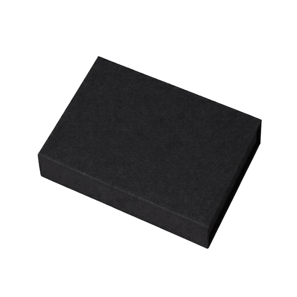 Linen Photo Storage Box with Flip Lid and Ribbon - Black