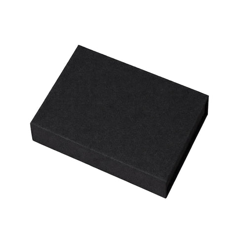 Linen Photo Storage Box with Flip Lid and Ribbon - Black