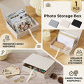 Linen Photo Storage Box with Flip Lid and Ribbon - Black - view 2