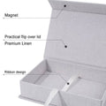 Linen Photo Storage Box with Flip Lid and Ribbon - Black - view 5