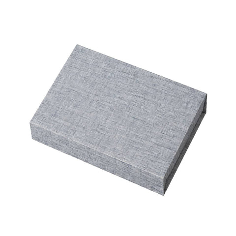 Linen Photo Storage Box with Flip Lid and Ribbon - Grey