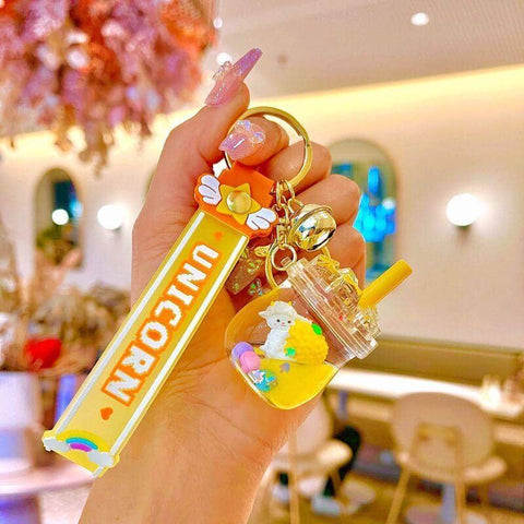 Liquid Quicksand Acrylic Keyring Car Keychain - Number 8