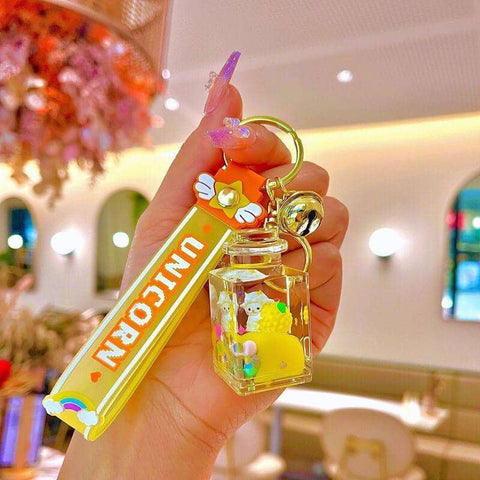 Liquid Quicksand Acrylic Keyring Car Keychain - Number 9