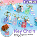 Liquid Quicksand Glitter Keychain with Bell and Strap - Black - view 2
