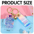 Liquid Quicksand Glitter Keychain with Bell and Strap - Black - view 5