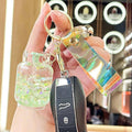 Liquid Quicksand Glitter Keychain with Bell and Strap - Red - view 3