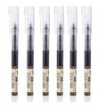 Liquid Rollerball Pens 0.5mm Straight Tip - Black, Pack of 6