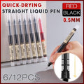 Liquid Rollerball Pens 0.5mm Straight Tip - Red, Pack of 12 - view 2