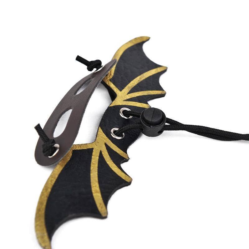 Lizard Harness and Leash with Faux Leather Bat Wings and 3 Chest Straps - view 4