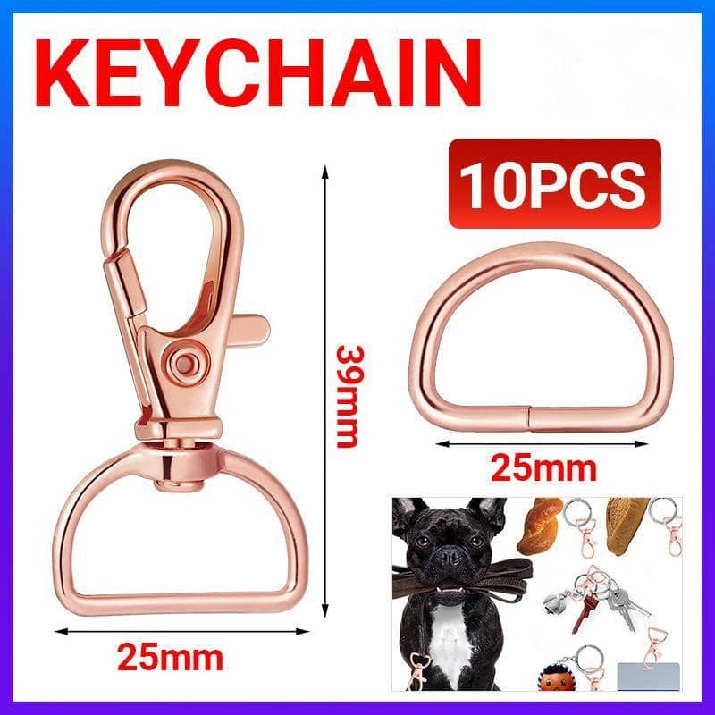 Lobster Clasp Swivel Snap Hook 20 mm for Keychains - Rose Red, Pack of 10