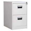 Lockable 2 Drawer Steel File Cabinet, Office Document Organiser with Keys - view 2