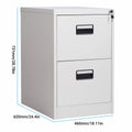 Lockable 2 Drawer Steel File Cabinet, Office Document Organiser with Keys - view 3