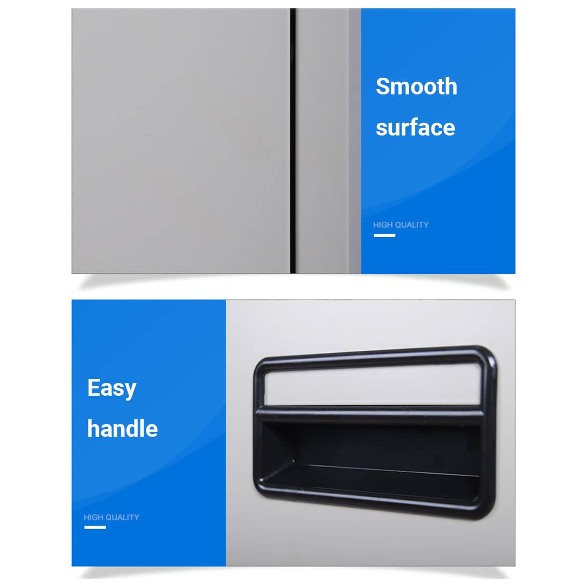 Lockable 2 Drawer Steel File Cabinet, Office Document Organiser with Keys - view 4