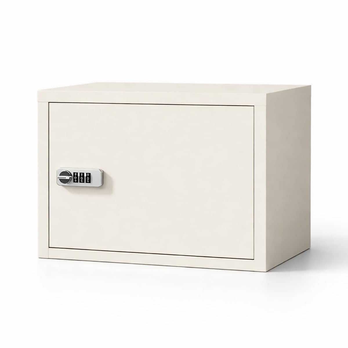 Lockable Desktop Storage Cabinet - 35 x 25 x 25 cm, off-White