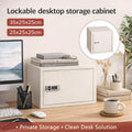 Lockable Desktop Storage Cabinet - 35 x 25 x 25 cm, off-White - view 2