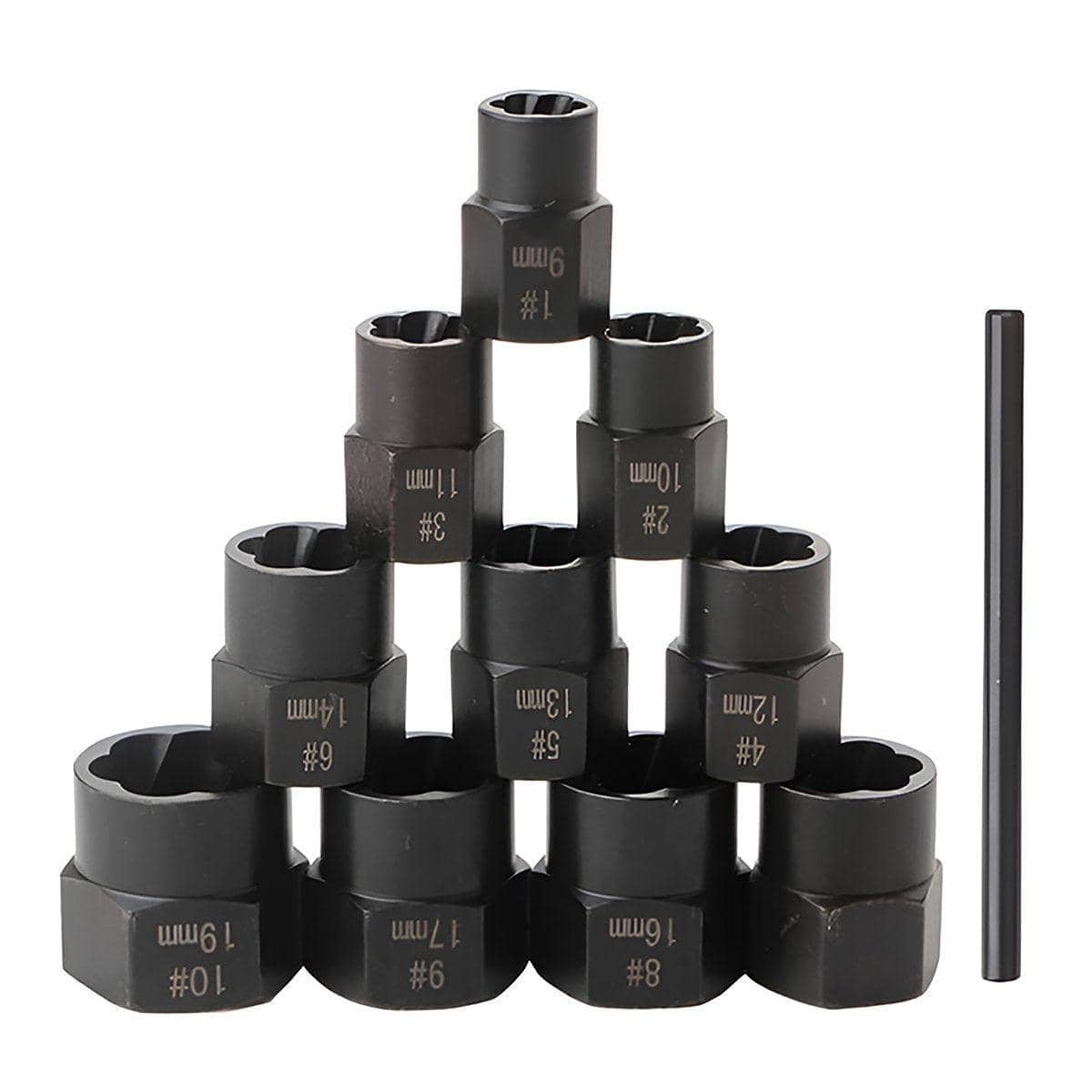 Locking Wheel Nut Remover Socket Set for Damaged and Rounded Bolts, 11 Piece - view 4