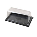 Long Arch Transparent Cake Roll Box with Black Base, Pack of 100 - Large (18.5 x 10.8 x 7.5 cm)