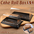 Long Arch Transparent Cake Roll Box with Black Base, Pack of 100 - Large (18.5 x 10.8 x 7.5 cm) - view 2