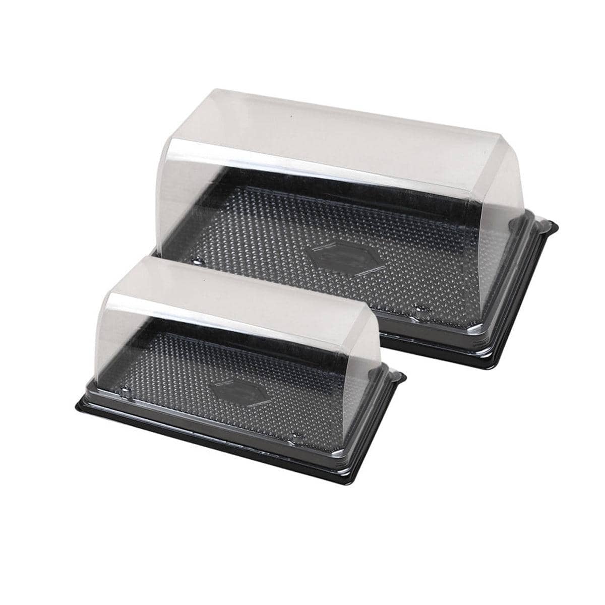 Long Arch Transparent Cake Roll Box with Black Base, Pack of 100 - Large (18.5 x 10.8 x 7.5 cm) - view 3