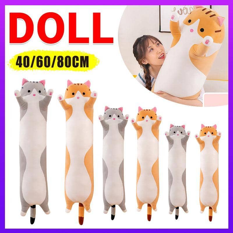 Long Cat Plush Hug Pillow, Grey - 40 cm - view 2