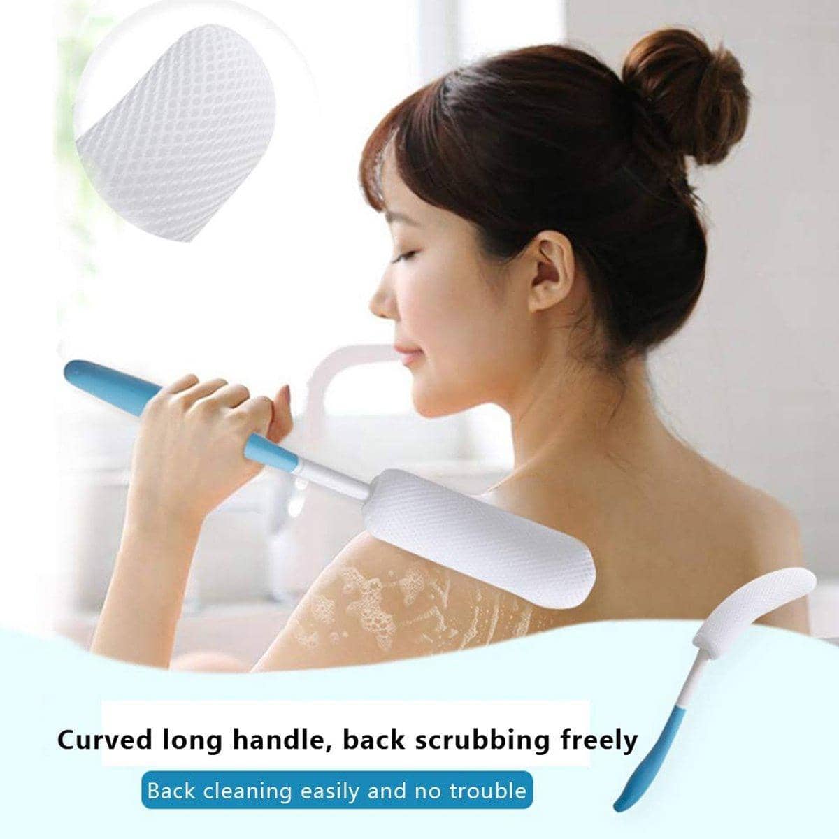 Long Handle Bath Brush with Sponge Head, Back Scrubber for Shower - view 4