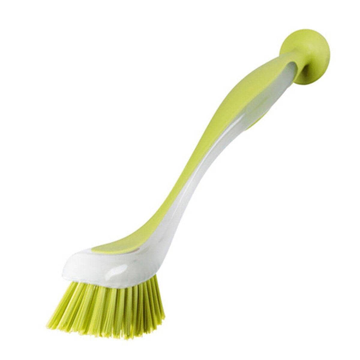Long Handle Kitchen Cleaning Brush with Suction Base - Yellow - view 2