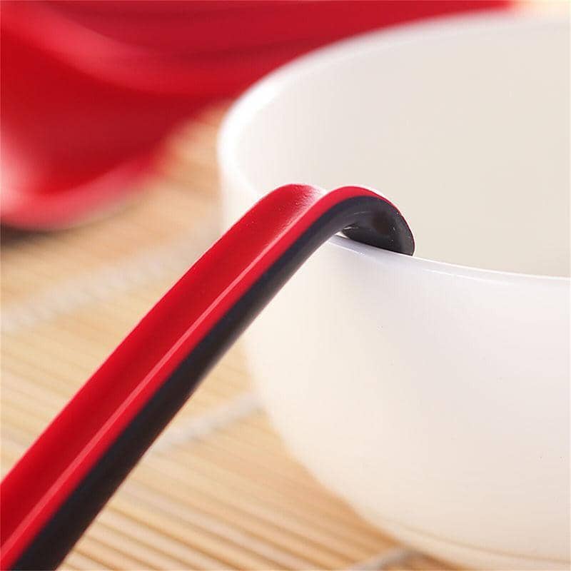 Long Handle Soup Spoons, Red and Black, 16 x 4 cm, Pack of 10 - view 4