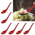 Long Handle Soup Spoons, Red and Black, 16 x 4 cm, Pack of 10 - view 5