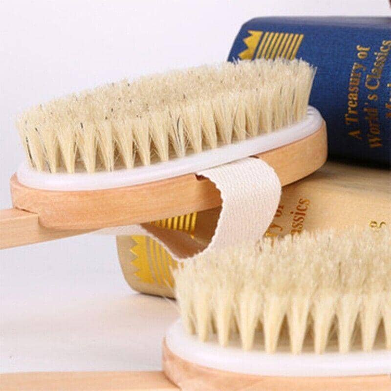 Long Handle Wooden Back Brush with Natural Bristles for Shower and Bath - view 5