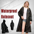 Long Hooded Waterproof Raincoat for Men and Women - Black
