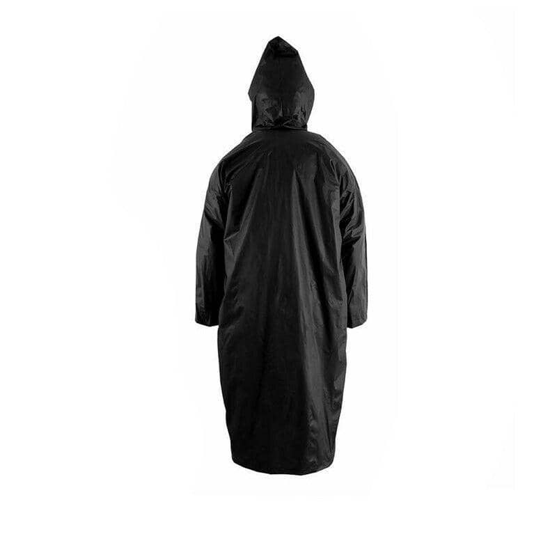 Long Hooded Waterproof Raincoat for Men and Women - Black - view 3