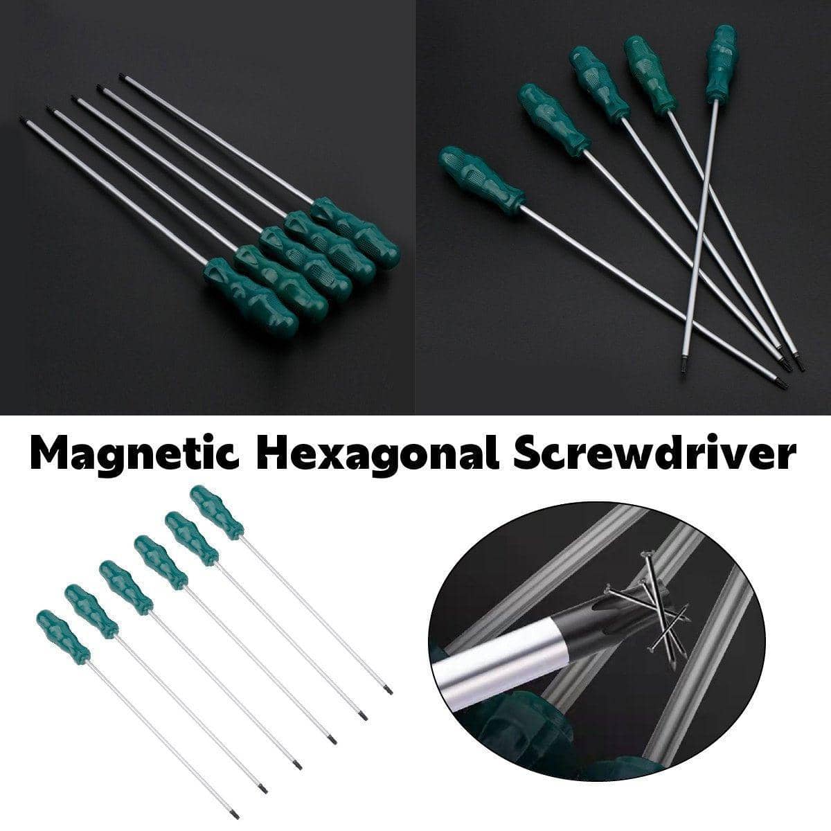 Long Magnetic Screwdriver with Green Handle - T27 Star Tip - view 2
