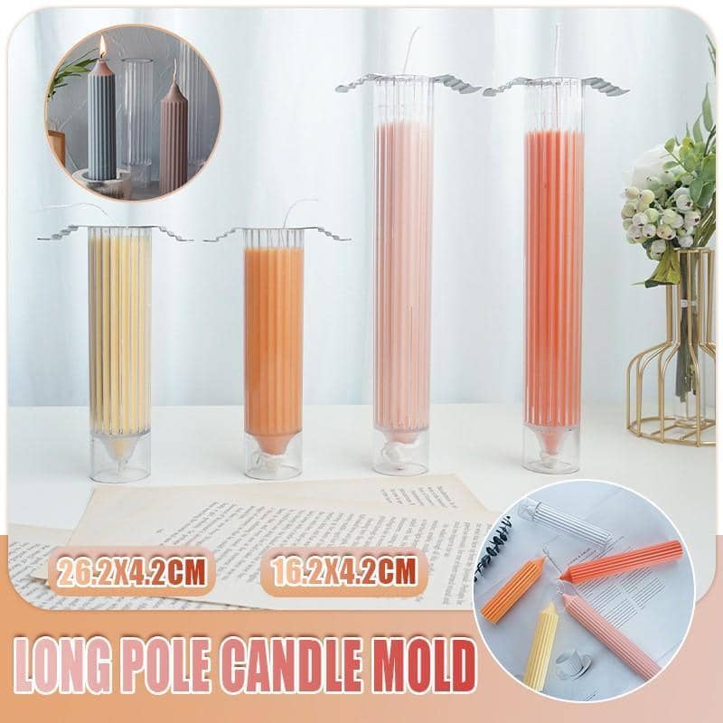 Long Pillar Candle Mould, Clear Plastic - Large (26.2 x 4.2 cm) - view 2