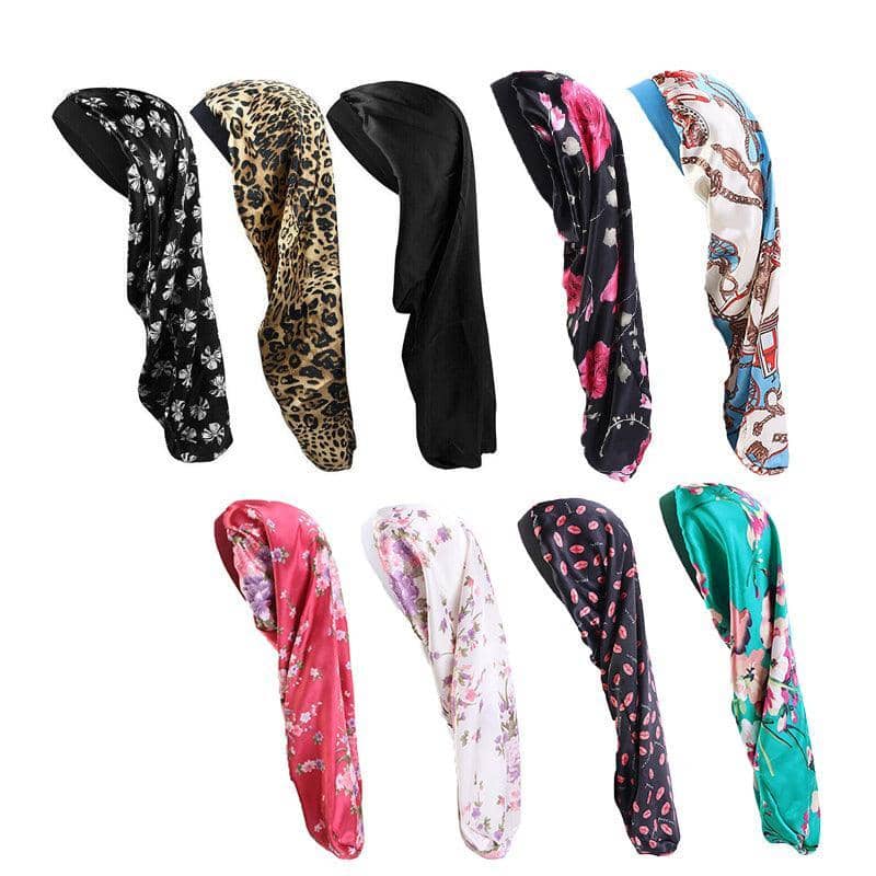 Long Satin Hair Bonnet Sleep Cap 63cm for Long Hair - Bow - view 3
