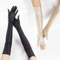 Long Satin-Look Evening Gloves - Red - view 5