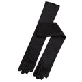 Long Satin Opera Gloves 50cm for Weddings, Prom and Costume - Black