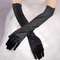 Long Satin Opera Gloves 50cm for Weddings, Prom and Costume - Silver - view 3