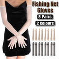 Long Sleeve Fishnet Gloves with Rhinestones - Black and White, Pack of 8 Pairs